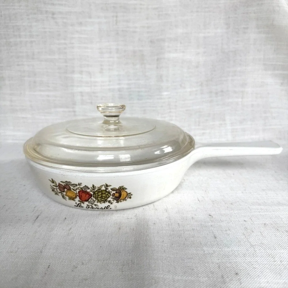 Vintage Corning Ware Spice of Life 3-Piece Set Menuette Skillet Saucepans & LIDS